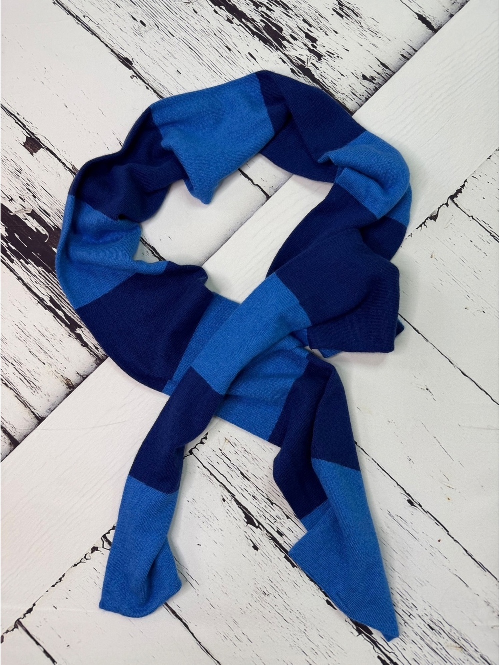 Vintage GAP Retro Prep Blue Colorblock Cozycore Scarf